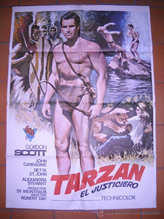 Cinema: CARTEL ORIGINAL TARZAN EL JUSTICIERO GORDON SCOTT.70X100.A&Ntilde;O 1973