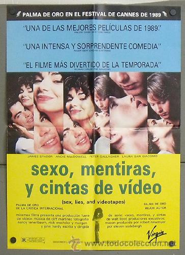 Kino: OE71 SEXO MENTIRAS Y CINTAS DE VIDEO JAMES SPADER ANDIE MACDOWELL POSTER ORIGINAL 47X67 ESTRENO