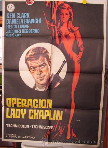 Kino: Poster OPERACI&Oacute;N LADY CHAPLIN - Original MARTINO Alberto de (Dir), JANO (Cartel) Ken Clark,...