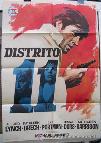 Cinema: Poster DISTRITO 11 -Original 1966, WINNER Michael (Dir), JANO (Cartel) Alfred Lynch, Kathleen Brech,