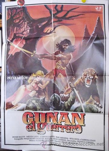 Kino: Poster GUNAN EL GUERRERO - Original. SHANNON Frank (Dir), Peter McCoy, Melisa Lang, John Richmond