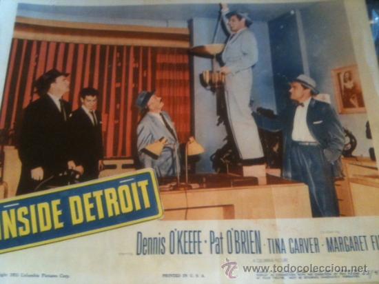 Cin&eacute;ma: .CARTEL DE CINE, INSIDE DETROIT. IMPRESION ORIGINAL AMERICANA A&Ntilde;O 1955