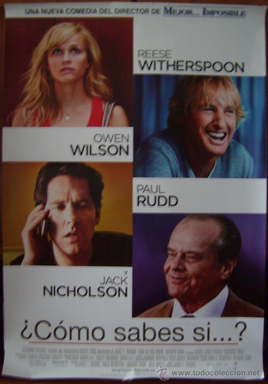 Cine: COMO SABES SI ..., con Jack Nicholson. POSTER.