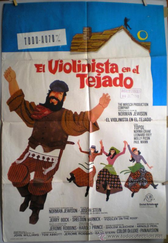 Cinema: CARTEL DE CINE: EL VIOLINISTA EN EL TEJADO (100 X 70 cm.)