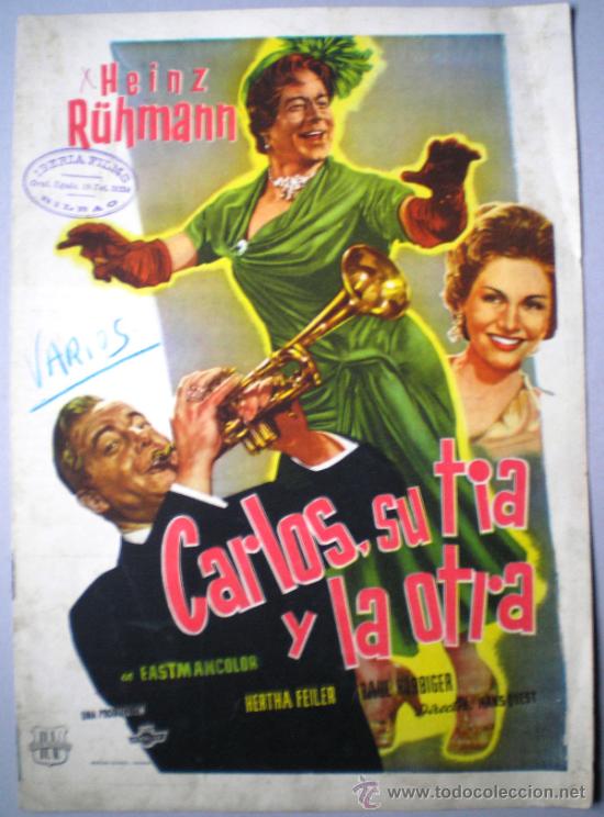 Kino: CARTEL PROPAGANDA: CARLOS, SU TIA Y LA OTRA.