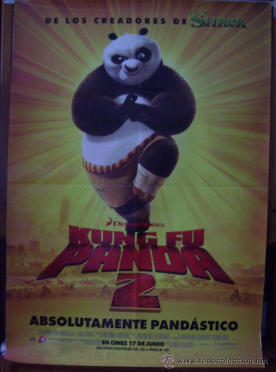 Cine: KUN FU PANDA 2, dibujos animados. POSTER.