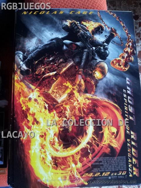 Cinema: AFICHE O CARTEL GHOST RIDER ESPIRITU DE VENGANZA MEDIDAS APROX. 21 X 29 CON SINOPSIS EN DORSO