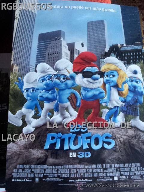 Cinema: AFICHE O CARTEL LOS PITUFOS EN 3D MEDIDAS APROX. 21 X 29 CON SINOPSIS EN DORSO O INTERIOR