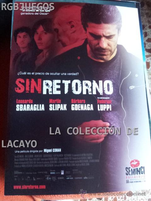 Cinema: AFICHE O CARTEL SIN RETORNO MEDIDAS APROX. 21 X 29 CON SINOPSIS EN DORSO O INTERIOR