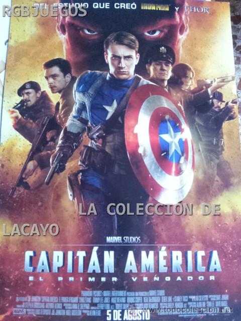 Cinema: AFICHE O CARTEL EL CAPIT&Aacute;N AM&Eacute;RICA MEDIDAS APROX. 21 X 29 CON SINOPSIS EN DORSO