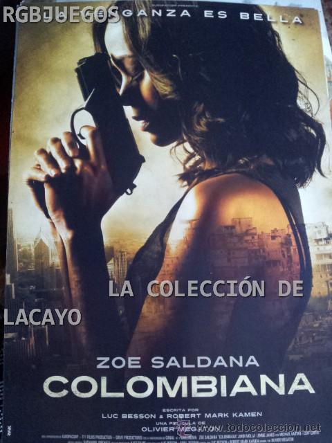 Cinema: AFICHE Y CARTEL LA COLOMBIANA MEDIDAS APROX. 21 X 29 CON SINOPSIS EN DORSO O INTERIOR