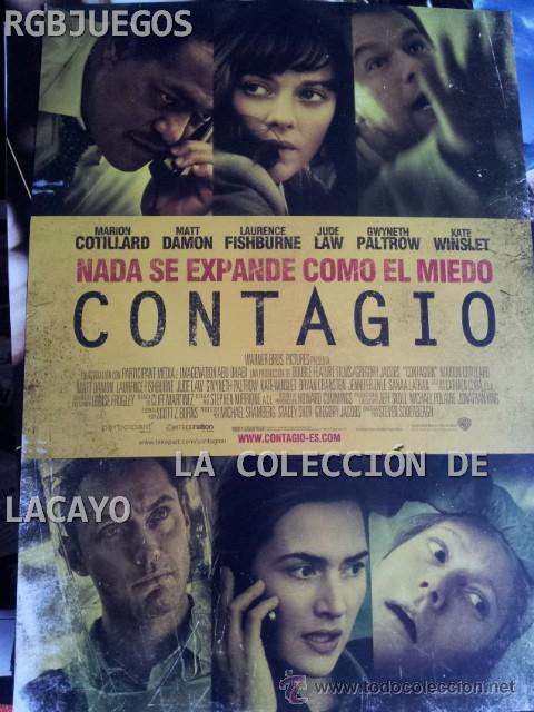 Cinema: AFICHE O CARTEL DE CINE CONTAGIO MEDIDAS APROX. 21 X 29 CON SINOPSIS EN DORSO O INTERIOR