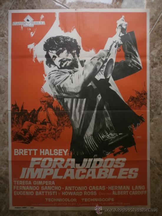 Cine: FORAJIDOS IMPLACABLES. BRETT HALSEY. A&Ntilde;O 1972. - Foto 1