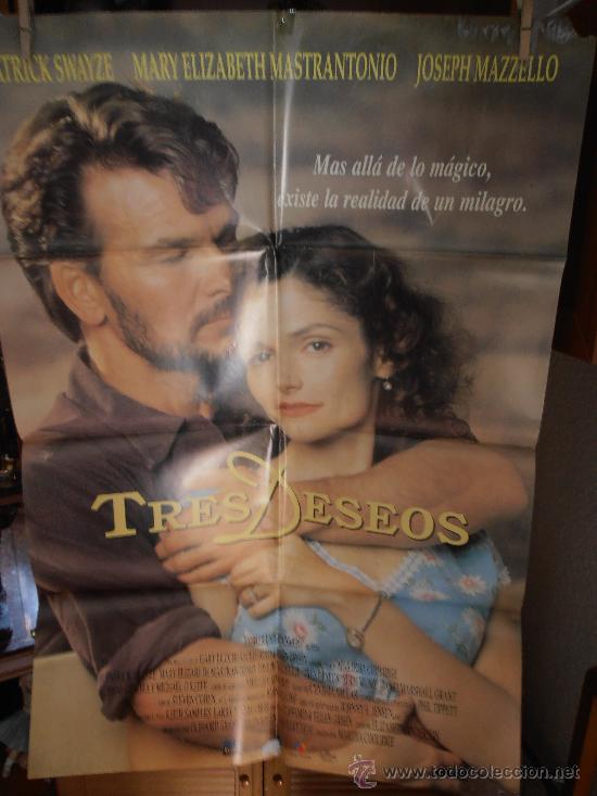 Cinema: 'TRES DESEOS', CARTEL DE CINE ORIGINAL 70X100CM CON ALGUN DEFECTO () A 1&euro; (98)