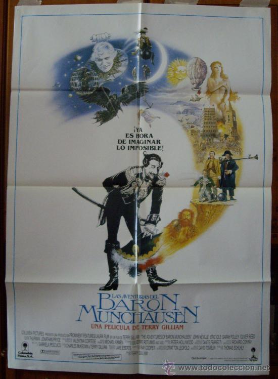 Cine: LAS AVENTURAS DEL BAR&Oacute;N MUNCHAUSEN, con uma Thurman.POSTER.