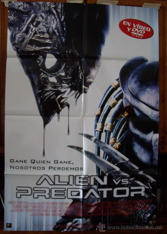 Cine: ALIEN VS. PREDATOR, con Raoul Bova. POSTER DE VIDEO 65 X 98 cms. a&ntilde;o 2004.