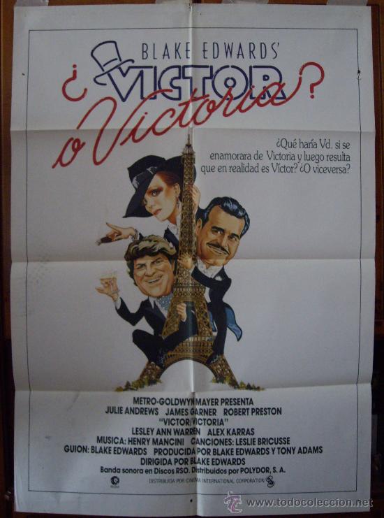 Cine: VICTOR O VICTORIA, CON JULIE ANDREWS. P&Oacute;STER 69,5 X 99,5 CMS..