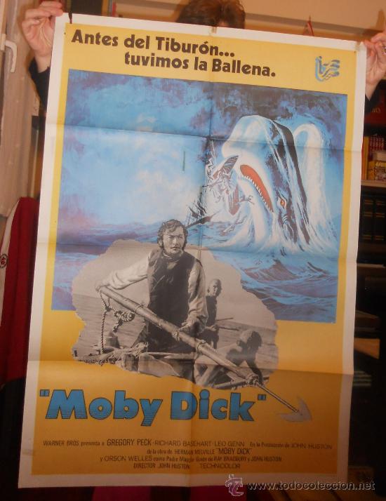 Cine: CARTEL  DE &rdquo;MOBY DICK&rdquo; GREGORY PECK.JOHN HUSTON. - Foto 1