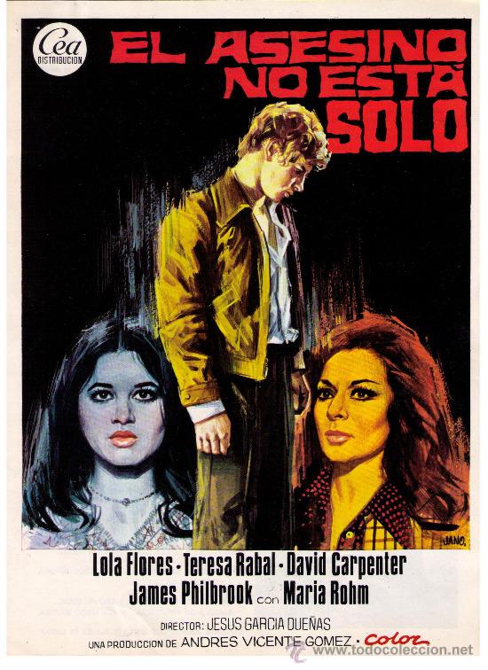Cinema: EL ASESINO NO ESTA SOLO - LOLA FLORES - GUIA/CARTEL - 29,5 CMS. X 21,5 CMS.