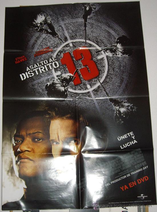 Cinema: ASALTO AL DISTRITO 13, con Ethan Hawke. POSTER 68 X 98 cms. a&ntilde;o 2005.