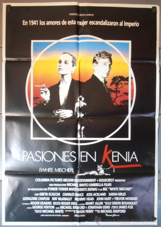 Cine: PASIONES EN KENIA, CARTEL DE CINE ORIGINAL 70x100 APROX (6220)