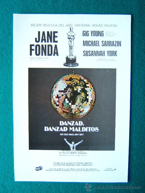 Cinema: DANZAD, DANZAD MALDITOS - SIDNEY POLLACK - MICHAEL SARRAZIN - JANE FONDA - CARTEL 29X21 CM. -A&Ntilde;OS 70