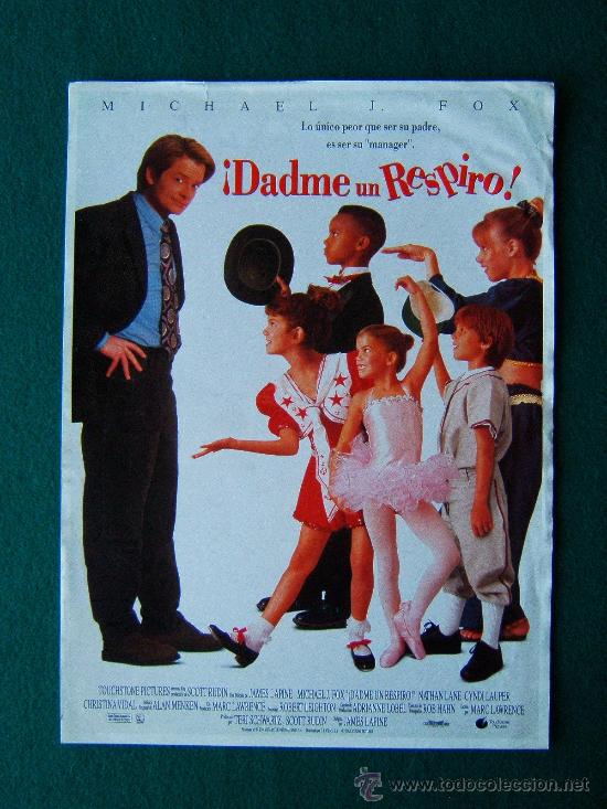 Cinema: DADME UN RESPIRO-JAMES LAPINE-MICHAEL J FOX-NATHAN LANE-CARTEL 33 X24 CM-1993?.