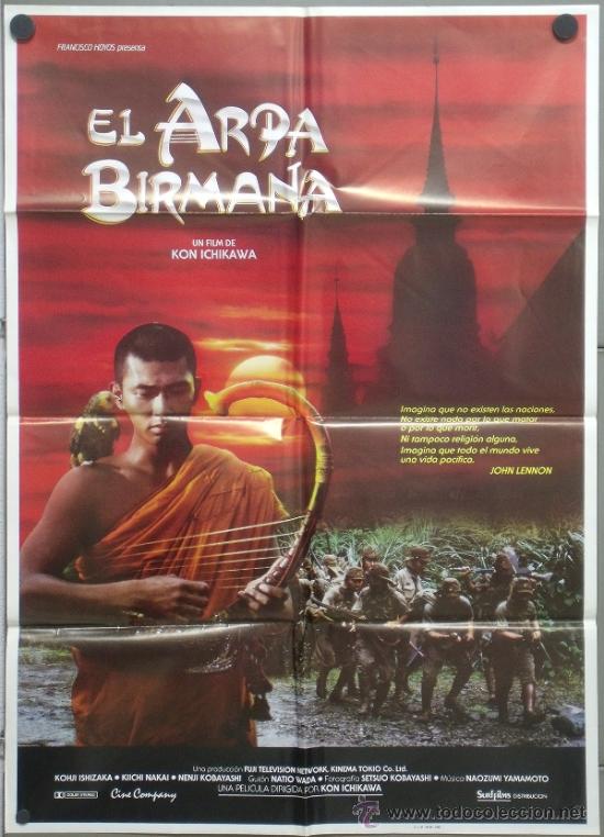 Cinema: QD88 EL ARPA BIRMANA KON ICHIKAWA POSTER ORIGINAL 70X100 ESPA&Ntilde;OL