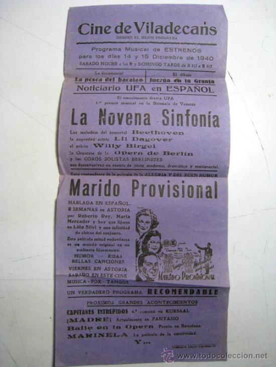 Cinema: CARTEL PROGRAMA CINE VILADECANS 1940