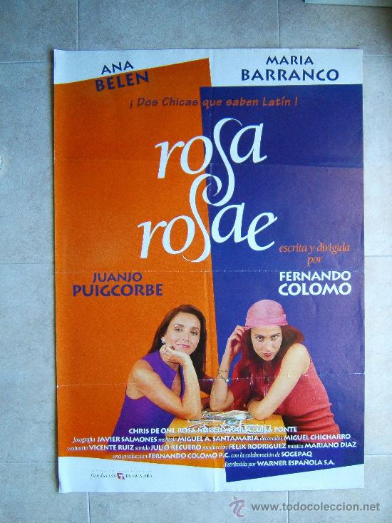 Kino: ROSA ROSAE-FERNANDO COLOMO-ANA BELEN-MARIA BARRANCO-JUANJO PUIGCORBE-POSTER 100X70CM-1993-ESTRENO.