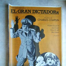 Cine: EL GRAN DICTADOR-CHARLES CHAPLIN-CHARLOT-PAULETTE GODDARD-POSTER-100X70CM-1983-REESTRENO