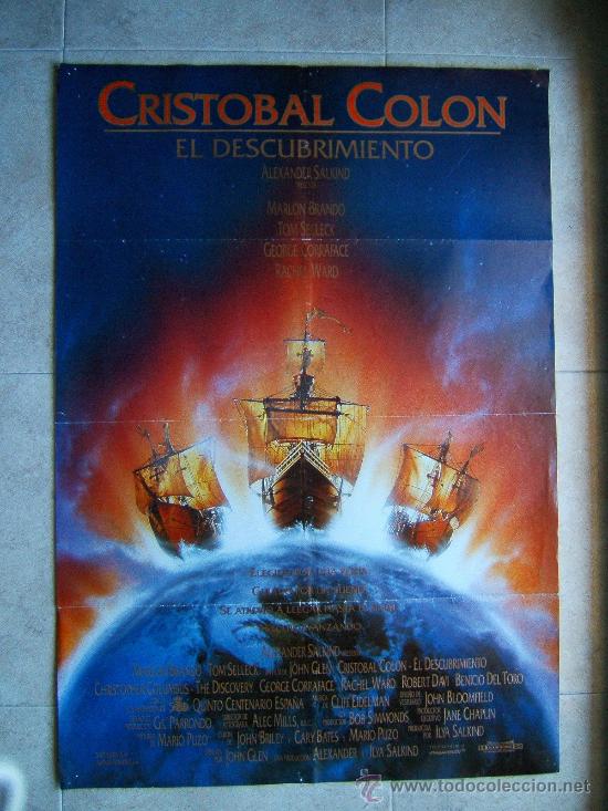 Cine: CRISTOBAL COLON-EL DESCUBRIMIENTO-JOHN GLEN-MARLON BRANDO-TOM SELLECK-POSTER 100X70CM-1992-ESTRENO.