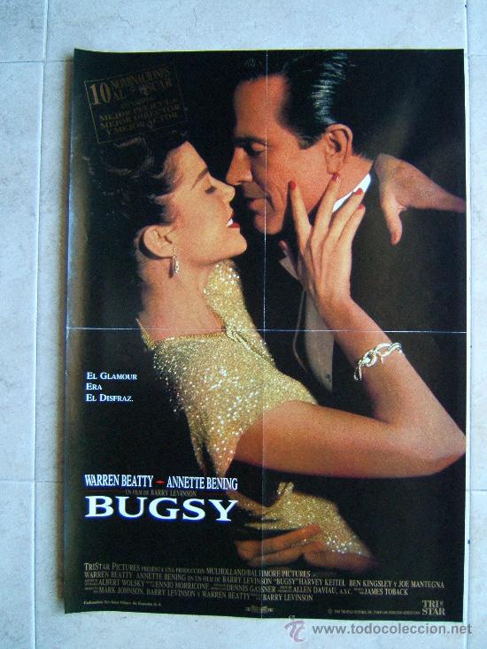 Cin&eacute;ma: BUGSY-BARRY LEVINSON-WARREN BEATLY-ANNETTE BENING-HARVEY KEITEL-CARTEL 59X41CM-1991-ESTRENO.