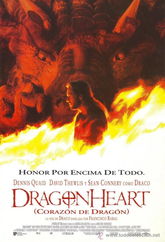 Cine: CARTEL DE CINE DRAGON HEART // ORIGINAL TAMA&Ntilde;O 70X100