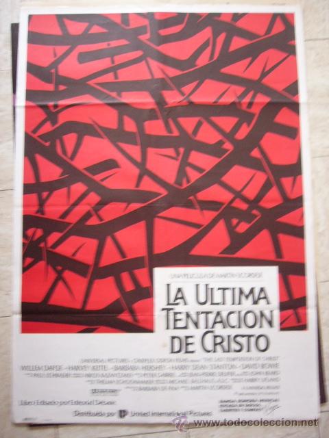 Cinema: CARTEL DE CINE LA ULTIMA TENTACION DE CRISTO. 1988. 100 X 70 CM APROX.