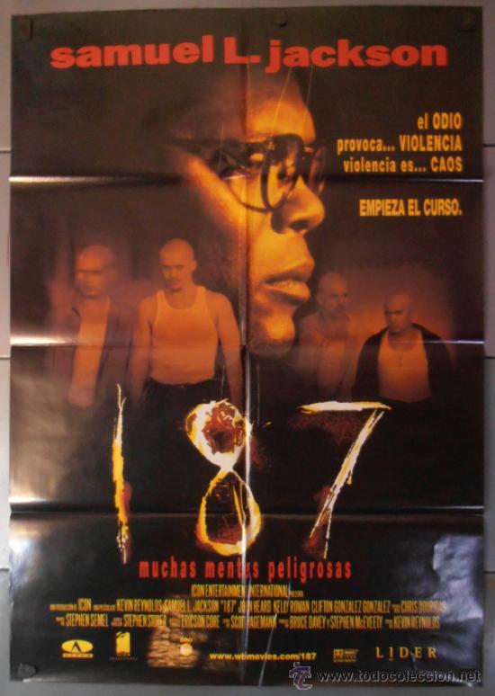Cinema: 187 MUCHAS MENTES PELIGROSAS, CARTEL DE CINE ORIGINAL 70x100 APROX (9441)