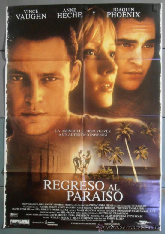 Cine: REGRESO AL PARAISO, CARTEL DE CINE ORIGINAL 70x100 APROX (9484)