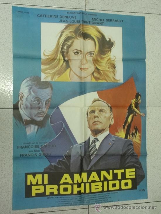 Cine: MI AMANTE PROHIBIDO - CATHERINE DENEUVE - POSTER CINE 70 X 100CMS.