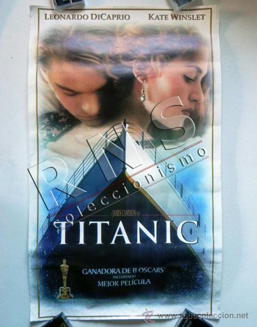 Cinema: TITANIC ( DE CAMERON ) CARTEL P&Oacute;STER DE PEL&Iacute;CULA 42 X 70 CM - LEONARDO DICAPRIO - KATE WINSLET CINE