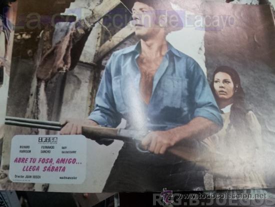 Kino: AFICHE O CARTEL DE CINE ABRE TU FOSA AMIGO LLEGA SABATA C 21 X 29