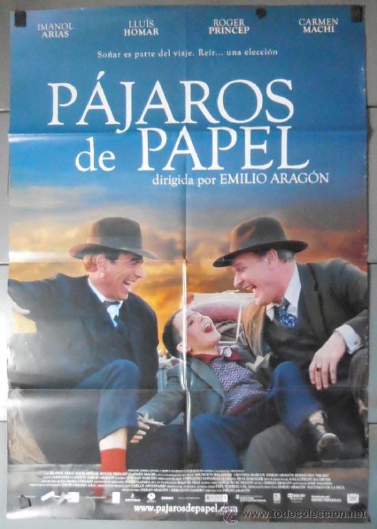 Kino: P&Aacute;JAROS DE PAPEL, CARTEL DE CINE ORIGINAL 70x100 APROX (10553)