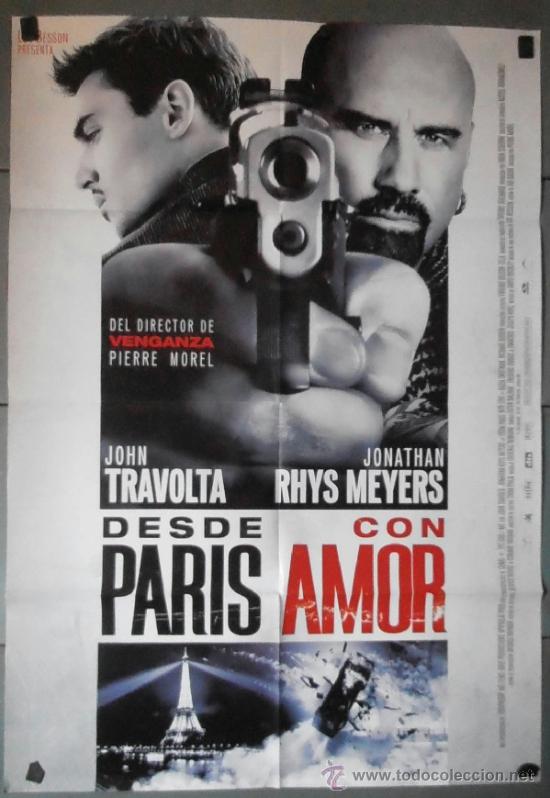 Kino: DESDE PAR&Iacute;S CON AMOR, CARTEL DE CINE ORIGINAL 70x100 APROX (10799)