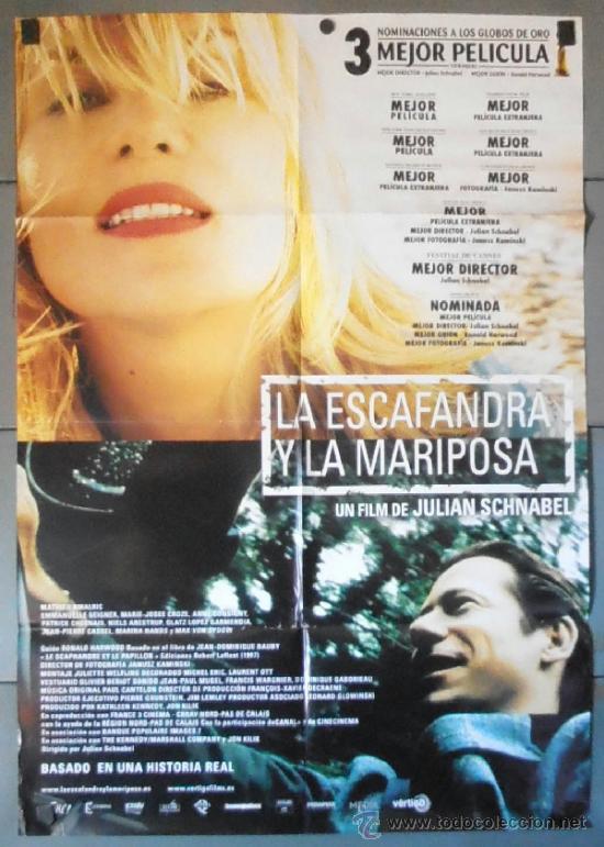 Kino: LA ESCAFANDRA Y LA MARIPOSA, CARTEL DE CINE ORIGINAL 70x100 APROX (11234)