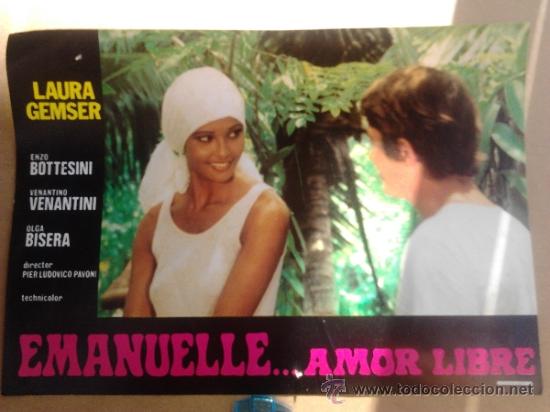 Cinema: Cartelera de cine ,de 34 x 24 cms , Emanuelle Amor Libre