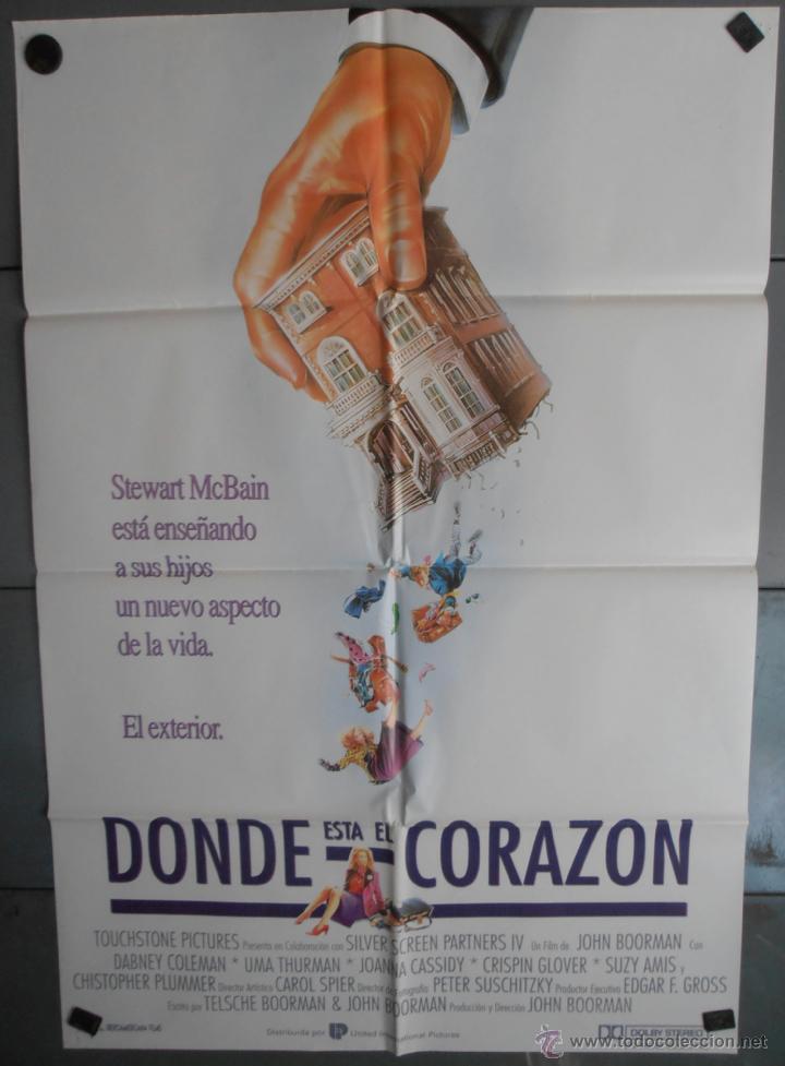 Kino: DONDE ESTA EL CORAZON, CARTEL DE CINE ORIGINAL 70x100 APROX (1160)