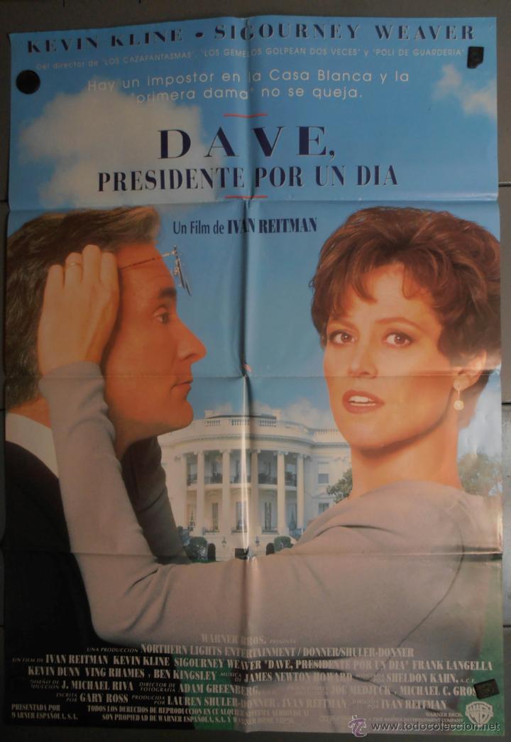 Kino: DAVE, PRESIDENTE POR UN DIA,KEVIN KLINE, SIGOURNEY WEAVER CARTEL DE CINE ORIGINAL 70x100 APROX (1896