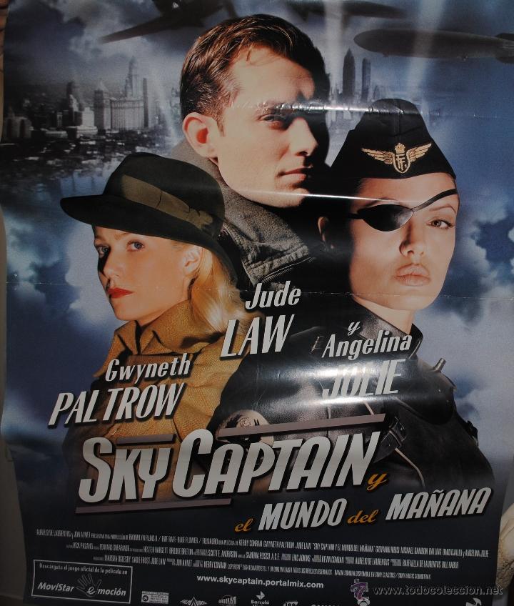 Cine: CARTEL DE CINE ORIGINAL DE LA PEL&Iacute;CULA SKY CAPIT&Aacute;N Y EL MUNDO DEL MA&Ntilde;ANA, 70 POR 100CM