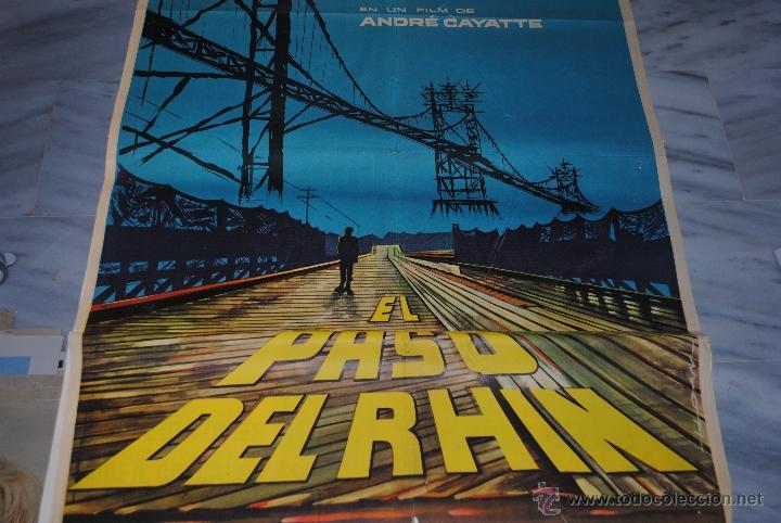 CARTEL DE CINE ORIGINAL EL PASO DEL RHIN, ANDRÉ CAYATTE, 1960, 70 POR 100CM (Cine - Posters y Carteles - Bélicas)