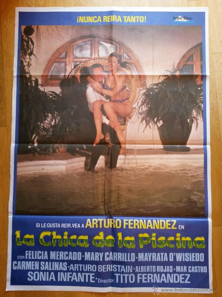 Cine: Poster 70 x 100 cms de la pelicula, la chica de la piscina 1986