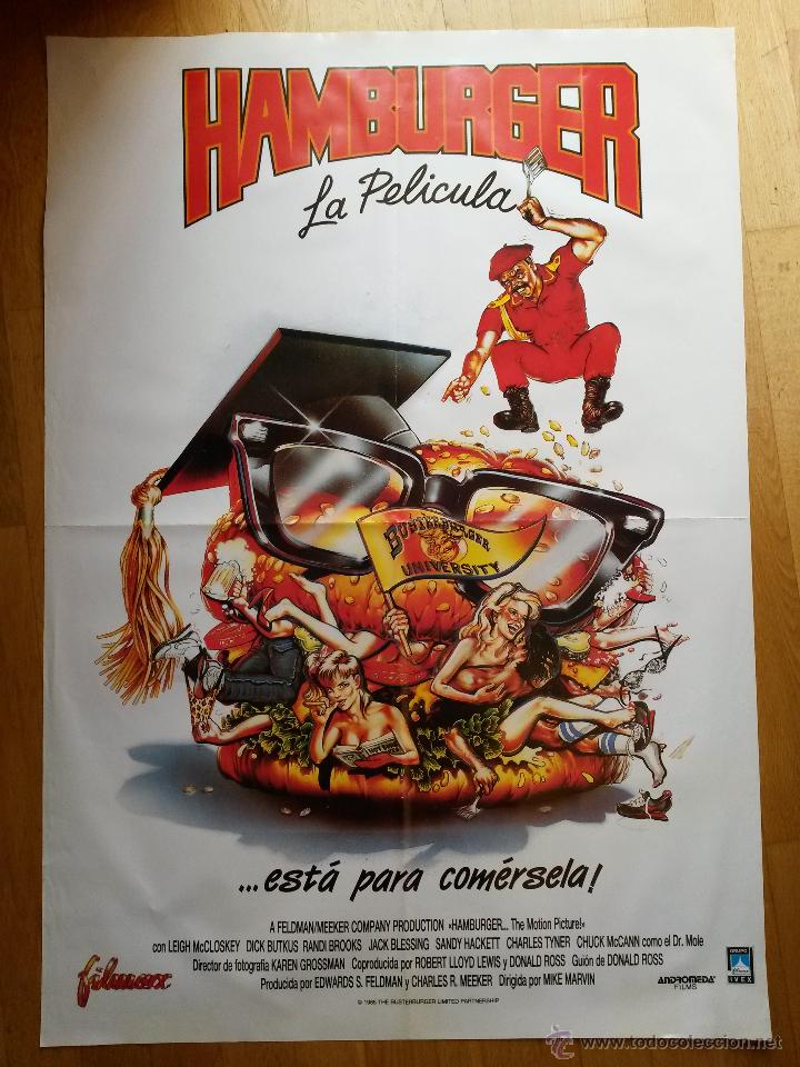 Cinema: Cartel,poster de cine 70 x 100 cms. Hamburger 1985